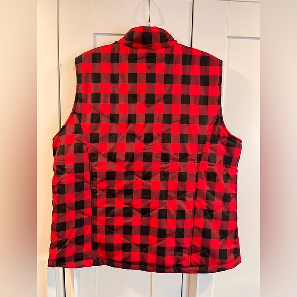 Basic Edition Plaid Womens Fall Winter Vest Size XL water resistant - Picture 2 of 7